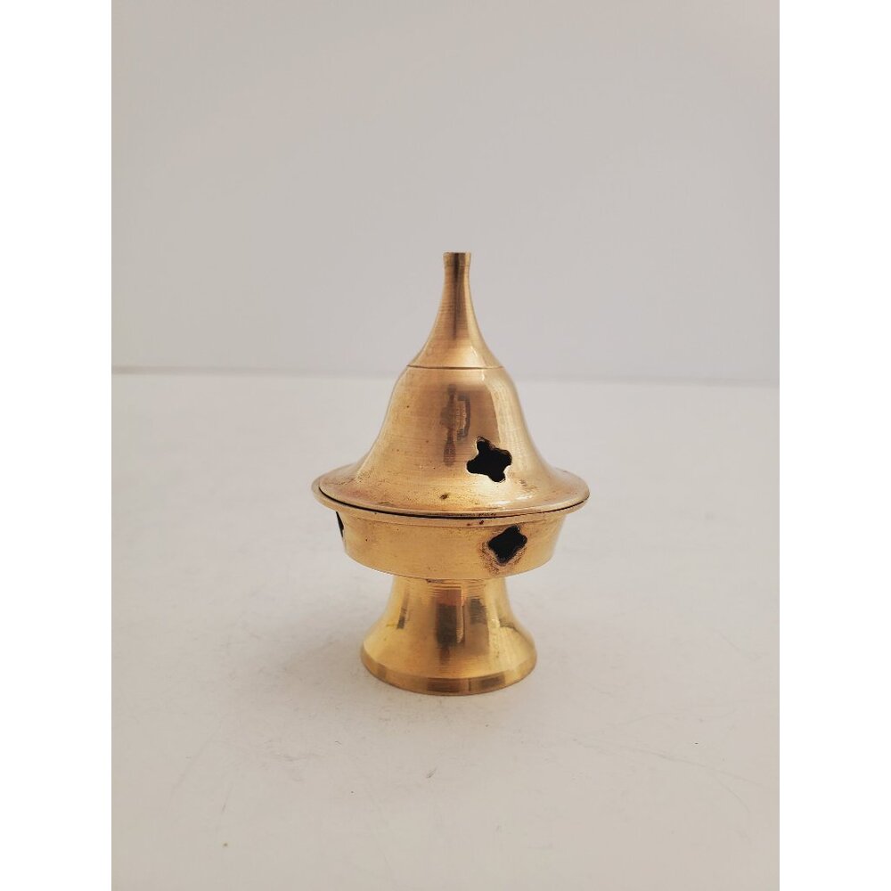 Vintage Brass Stick/Cone Incense Burner small burner with lid, made in i… - Picture 1 of 10